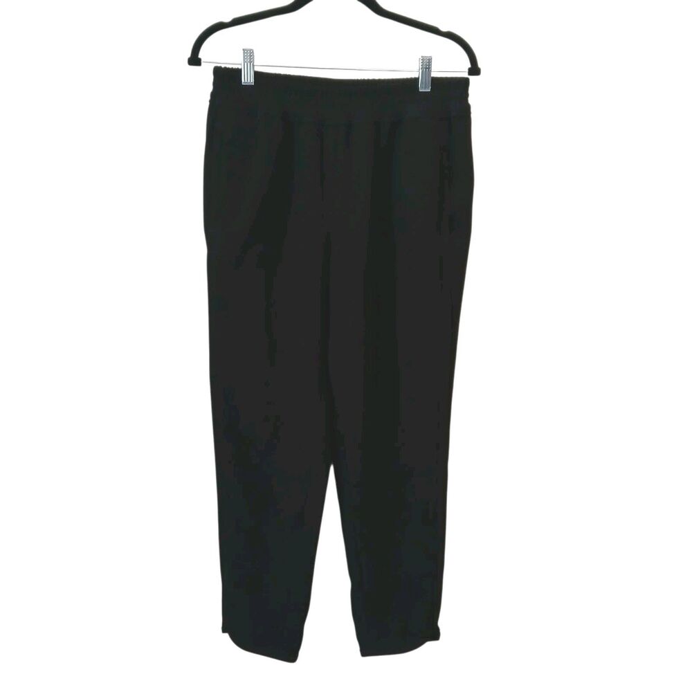 J Crew Black Pull On Pants Sz 4 Elastic Waist Pockets Mid-Rise  Cropped Easycare